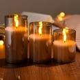 thumbnail image 4 of Goldprice Rechargeable Flameless Candle, LED Flickering Candles Tea Lights Pillar Candles Sets with Adjustable Brightness and Timing Remote, Battery Operated Acrylic USB Candles (D 3”×H 4”5”6”), 4 of 17