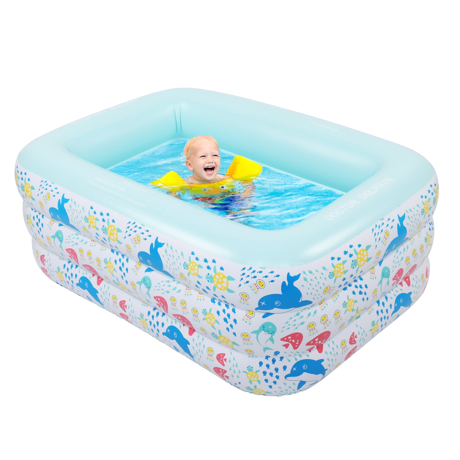 Family Inflatable Swimming Pools, Kiddie Pool Blow Up Pool for Toddlers, Kids, Adults Family Inflatable Swimming Pools, Kiddie Pool Blow Up Pool for Toddlers, Kids, Adults