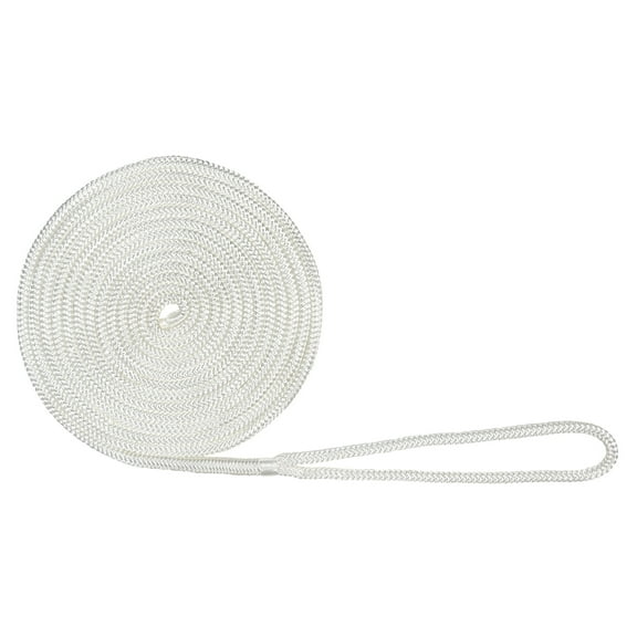 Extreme Max 3006.2933 BoatTector Double Braid Nylon Dock Line - 3/8" x 20', White
