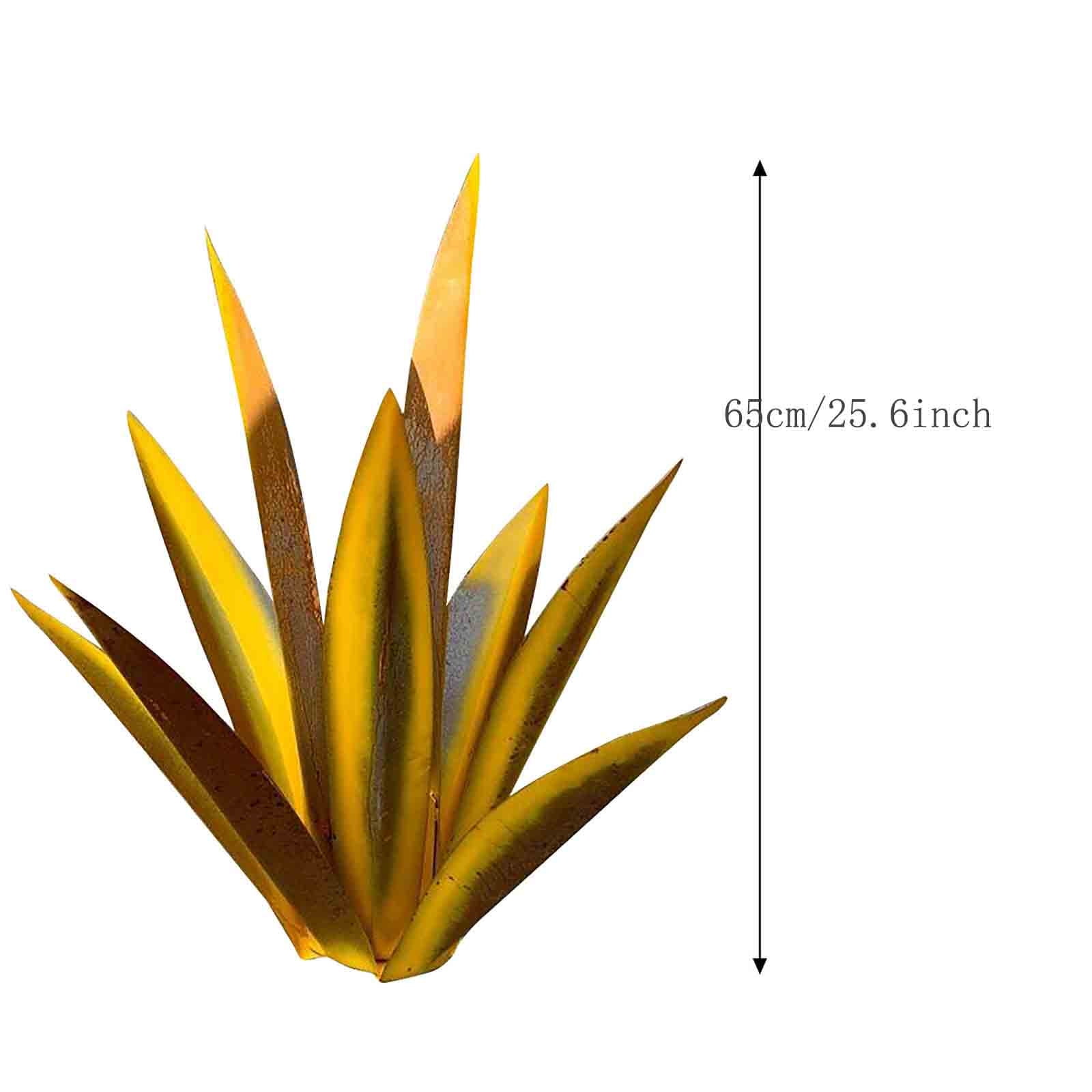 Kojanyu 25“ Metal Art Tequila Rustic Sculpture Garden Yard Sculpture Home Decor 9 Leaves