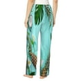 thumbnail image 3 of Xecao Tropical Pineapple Women's Straight Lounge Pajama Pants: The Epitome of Relaxed Sleepwear, 3 of 9