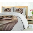 thumbnail image 5 of Ambesonne Humor Duvet Cover Sets, Awkward Meme Ugly Face, 2-Queen, Pearl and Tan, 5 of 7