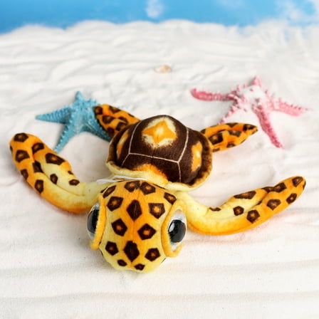 1Pcs 21inches Tortoise Plush Toy，Stuffed Animal Cute Plush Sea Turtle Cartoon Plush Doll for Birthday，Orange Brown