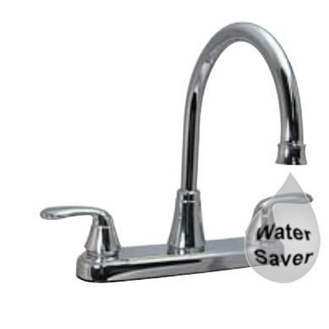 Phoenix Faucet PF231402 Used For Kitchen; Single Piece 8 Inch Deck Mount; 9 Inch Hi-Arc Spout; 2 Lever Handle; Brushed Nickel Plated/Plastic Polymer Infused With Powdered Metal Underbody