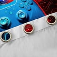 thumbnail image 4 of Homewish Gamer Gaming Black Out Curtains,Abstract Geometric Stripe Curtains Pack of 2 (42x63 Each),Gradient Red Blue Bedroom Curtains For Boys Teens,Microfiber Bedroom Decor, 4 of 6