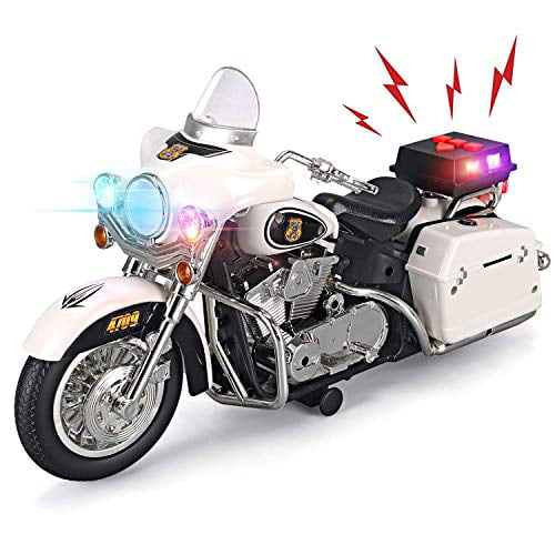 Blue Pull Back Toy Cars with Sound and Light Toy,Toy Motorcycles for Boy,Toys for 3-9 Year Old Boys Police Motorcycle Toy 