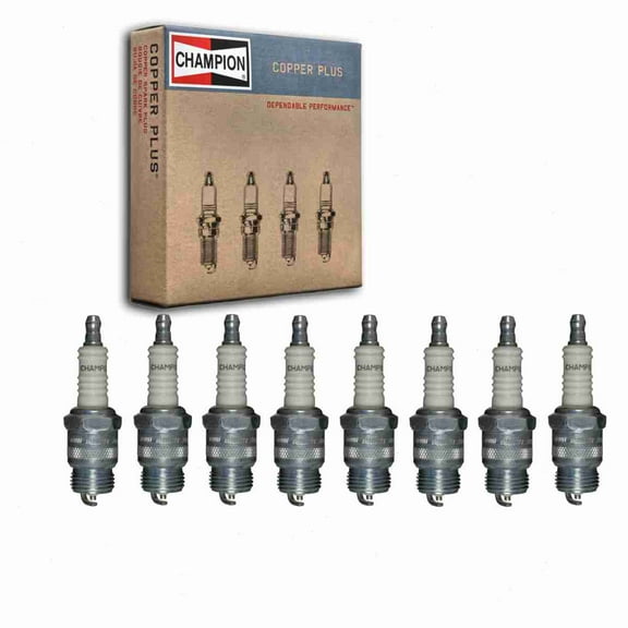 8 pc Champion Copper Plus Spark Plugs compatible with Ford Thunderbird 5.4L 5.8L 6.4L 6.6L 6.7L 7.0L 7.5L V8 1958-1972