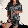 thumbnail image 2 of Halloween Pajamas Halloween Casual Soft Button Short Sleeve Pajamas for Women Set, 2 of 7