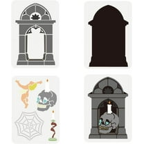 3Pcs 3Styles PET Hollow Out Drawing Painting Stencils Arch 297x210mm 1pc/style