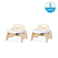 thumbnail image 1 of Foundations Easy Serve 5" Low Wood Feeding Chairs with Dishwasher Safe Tray, Stackable Toddler Chairs, 2 Pack, 1 of 6