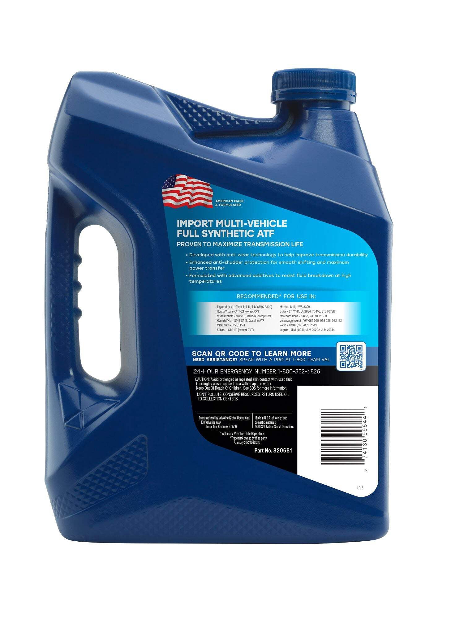 Valvoline Import Multi-Vehicle Full Synthetic Automatic Transmission Fluid 1 GA