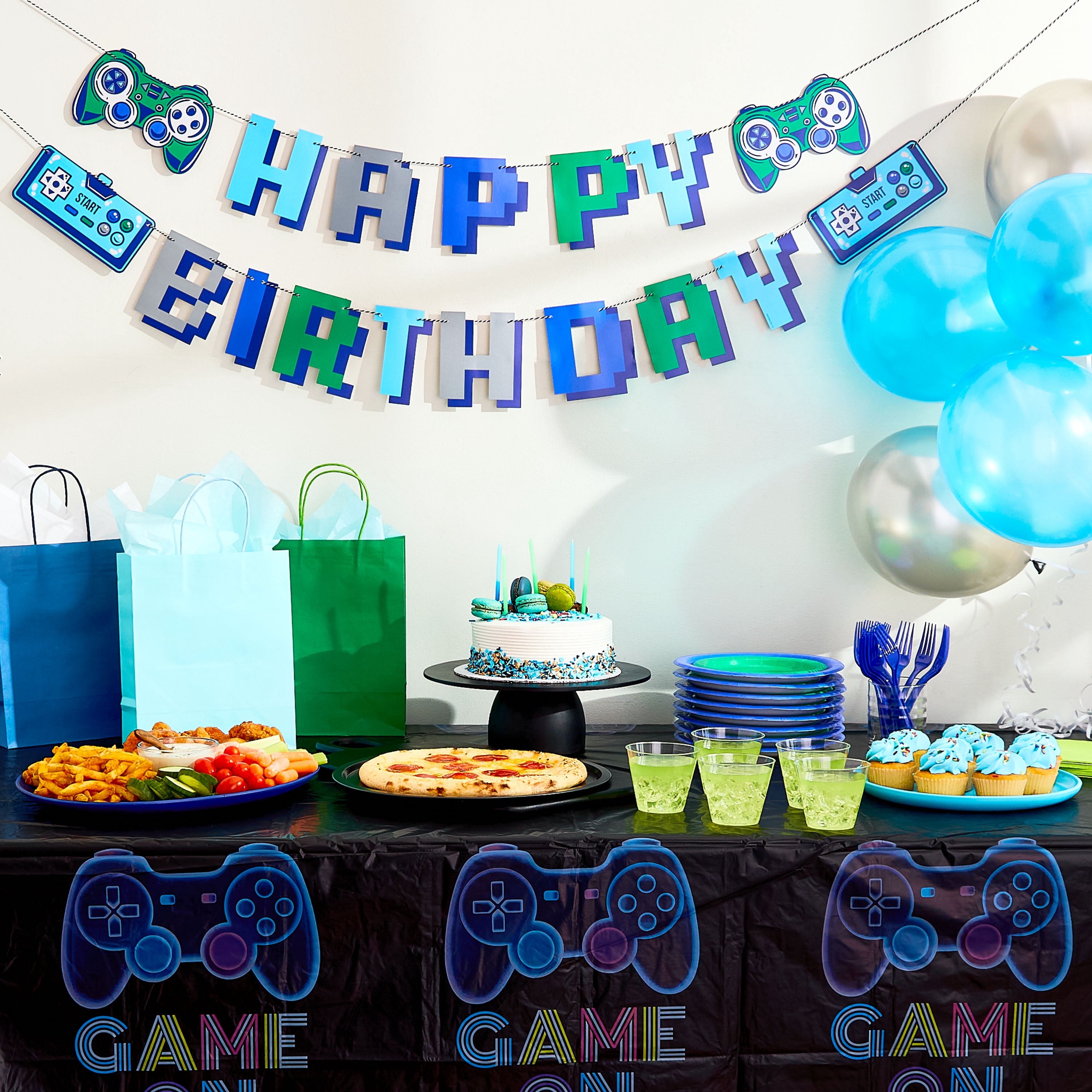 Multicolor Gamer Happy Birthday Banner Set, 2 Pieces, by Way To Celebrate