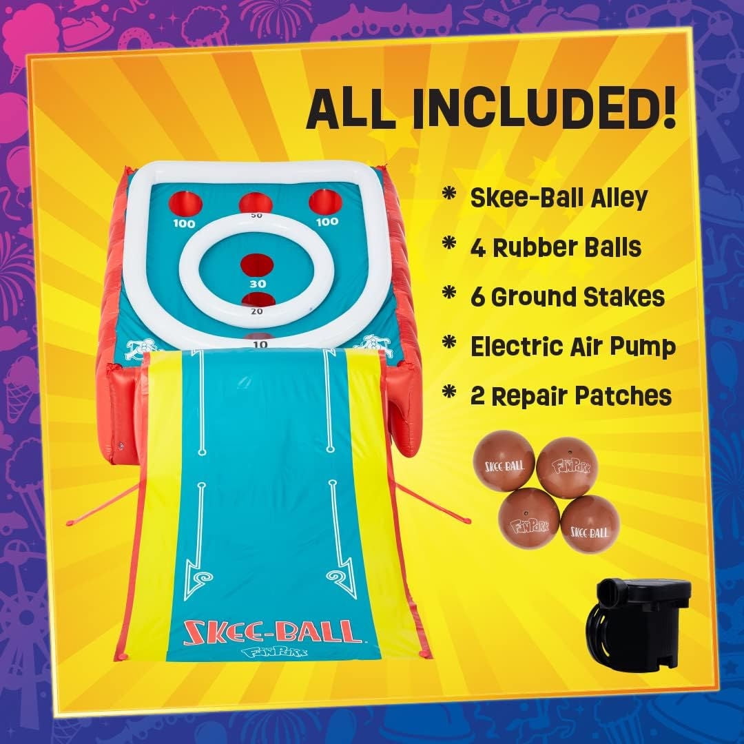 Skee Ball Game for Kids and Adults, Giant Inflatable Game, Arcade Game for Home, Includes 4 Balls