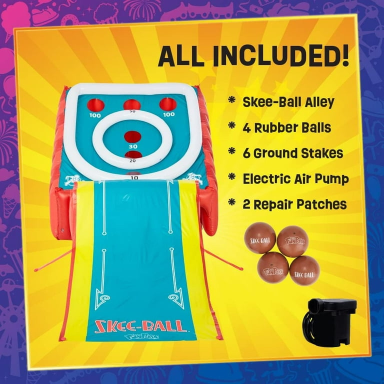 Flybar Fun Park Inflatable Skee-Ball Game for Indoor Family Sports,  Includes 4 Balls