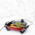 thumbnail image 2 of HLONK 12 in Rectangular Electric Skillet with Glass Lid Non-Stick  Temperature Control, 2 of 7