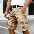 thumbnail image 2 of CONZONE Mens Cargo Shorts Buttons Summer Shorts For Men Camouflage Lightweight Loose Fit Outdoor Shorts With Pockets, 2 of 5