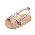 thumbnail image 6 of Baby Toddler Infant Girls PU Leather Soft Open Toe Summer Sandals Princess Flower Flat Shoes, 6 of 7