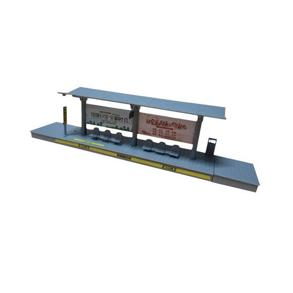 Wweixi PP Miniature Bus Stop Model 1 64 Bus Station Model For Educational Toys And DIY Assembly Fun Holiday Housewarming