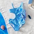thumbnail image 2 of PatPat One Piece Swimsuits Toddler Girls Swimwear Sleeveless Graphic Bathing Suits, Sky Blue, 3 Years, 2 of 7