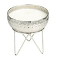 thumbnail image 4 of CosmoLiving by Cosmopolitan Silver Metal Campfire Scented Hammered 30 oz 3 Wick Candle with White Wax, 4 of 7