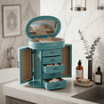thumbnail image 2 of Hives and Honey Cari Jewelry Chest Jewelry Box for Women, Turquoise, 2 of 7