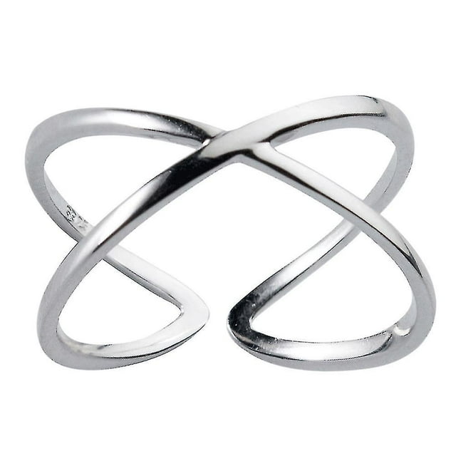 Silver Cross Design Rings Simple Open Ring Fashion Finger Ring Delicate Finger Jewelry Compatible Woman Girl_High-quality