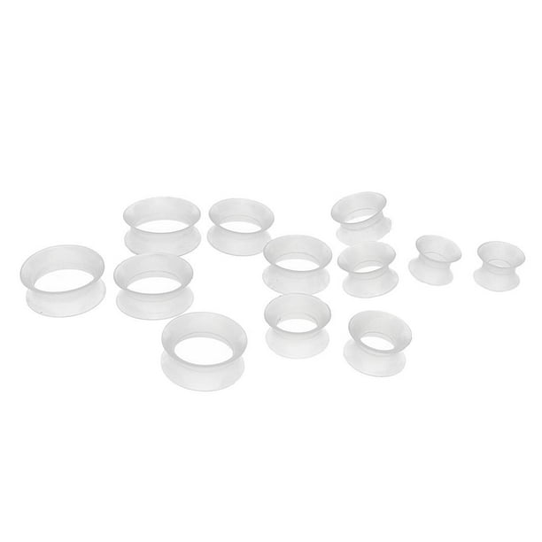 7 pares de tapones para los oídos de acrílico y silicona para los oídos. Claro