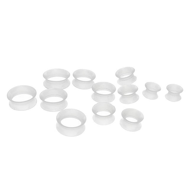 Esquirla 7 Pairs/Lot Silicone Ear Meters, Plugs, Meat Tunnels-Clear