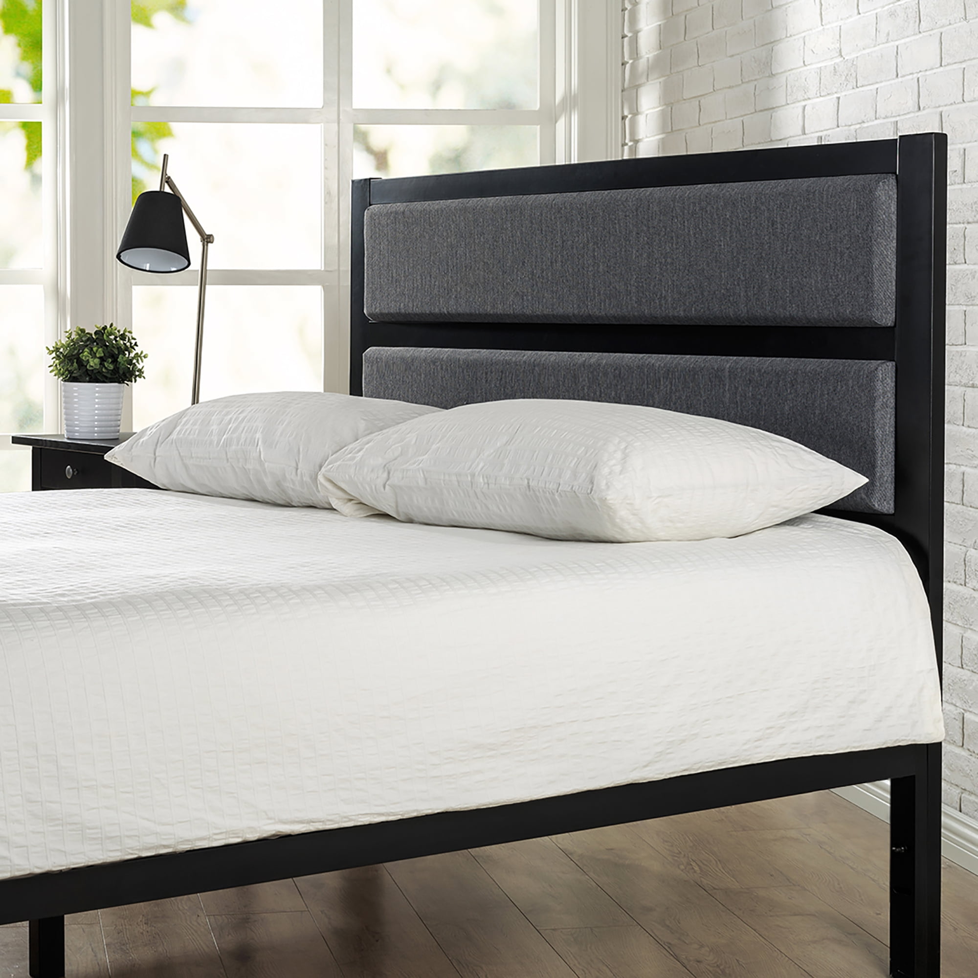 Zinus Jessica Upholstered Metal Headboard, Twin