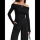 thumbnail image 2 of Blusas Elegantes Informales con Hombros Descubiertos para Mujer, de Corte Entallado, de Larga, para Salir en y Otoño. Negro S, 2 of 8