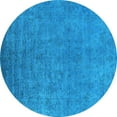 thumbnail image 1 of Ahgly Company Indoor Round Oriental Light Blue Industrial Area Rugs, 8' Round, 1 of 4