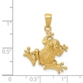 thumbnail image 3 of 14k Solid Polished 3-Dimensional Moveable Frog Pendant in 14k Yellow Gold, 3 of 3