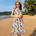 thumbnail image 4 of Lsque Cute Autumn Gnomes Print Women's Casual Dress T-Shirt Summer Short Sleeve Scoop Neck Swing Dresses, 4 of 6