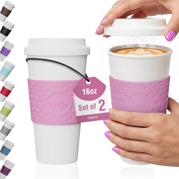 Copco 2510-9920 Acadia Travel Mug, 16-Ounce, Bubble Gum (Set of 2)