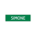 thumbnail image 1 of Simone Girls Children Name Letter Printed Indoor Outdoor Unique Wall Novelty Plaque Decoration Label Aluminum Metal Sign 4"x18", 1 of 1