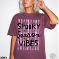 thumbnail image 2 of PAVIG Spooky Season Vibes Retro Spiderweb Halloween Garment-Dyed Tee, 2 of 8