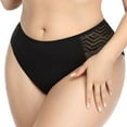 thumbnail image 6 of Elainilye Fashion Womens Plus Size Underwear Comfortable Temperament Lace Oversized Lace Thong Panties Underwear,Black, 6 of 7