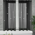 thumbnail image 7 of Luoshdecor Basic Black Sheer Curtain,Window Curtain Panels with Butterfly Pattern for Living Room, Bedroom, Patio,Light Filtering 50" Lx43" W, 7 of 7