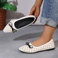 thumbnail image 4 of Ytobaz Flat Shoes for women Polka Dot Bow Canvas Ballet Flats Slip On Flat Shoes Office Work Dress Walking Travel Daily Casual Outfits Footwear, 4 of 9