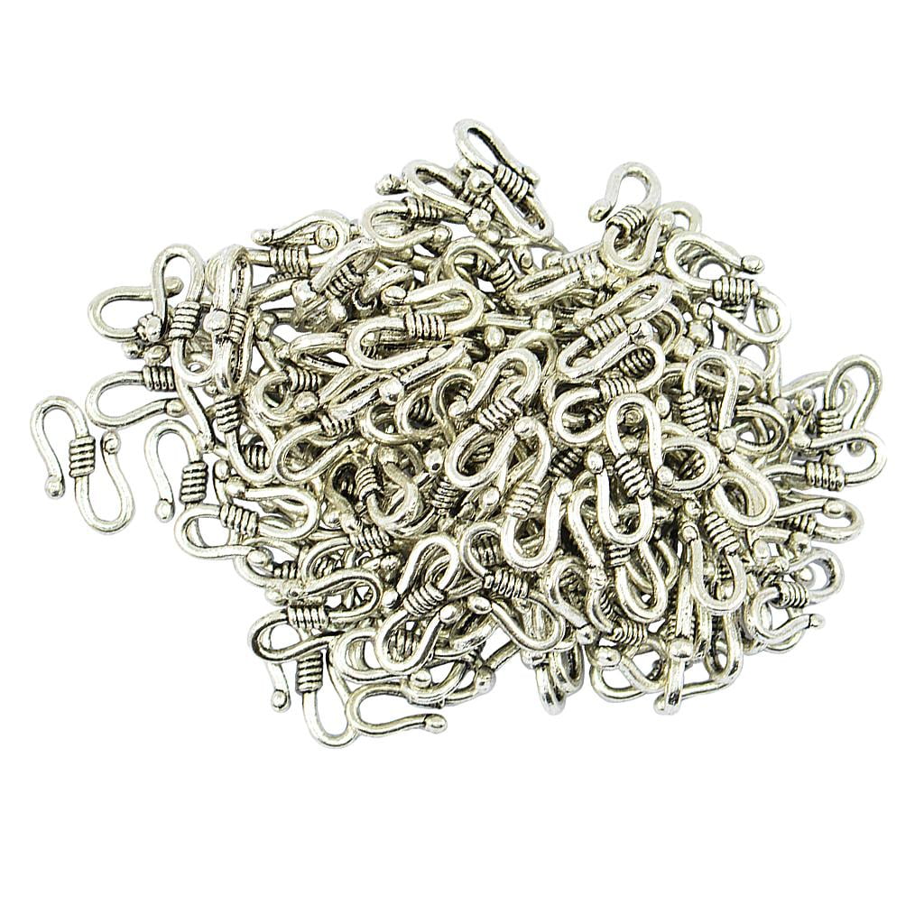 Pack of 11 Tibetan Silver Bail Beads Hangers with Jump Rings and Spares 