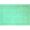 thumbnail image 1 of Ahgly Company Indoor Rectangle Oriental Turquoise Blue Traditional Area Rugs, 5' x 7', 1 of 4