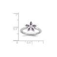 thumbnail image 4 of Gem & Harmony 1/3 Carat (Ctw) Amethyst Flower Ring in Sterling Silver for Women, 4 of 6