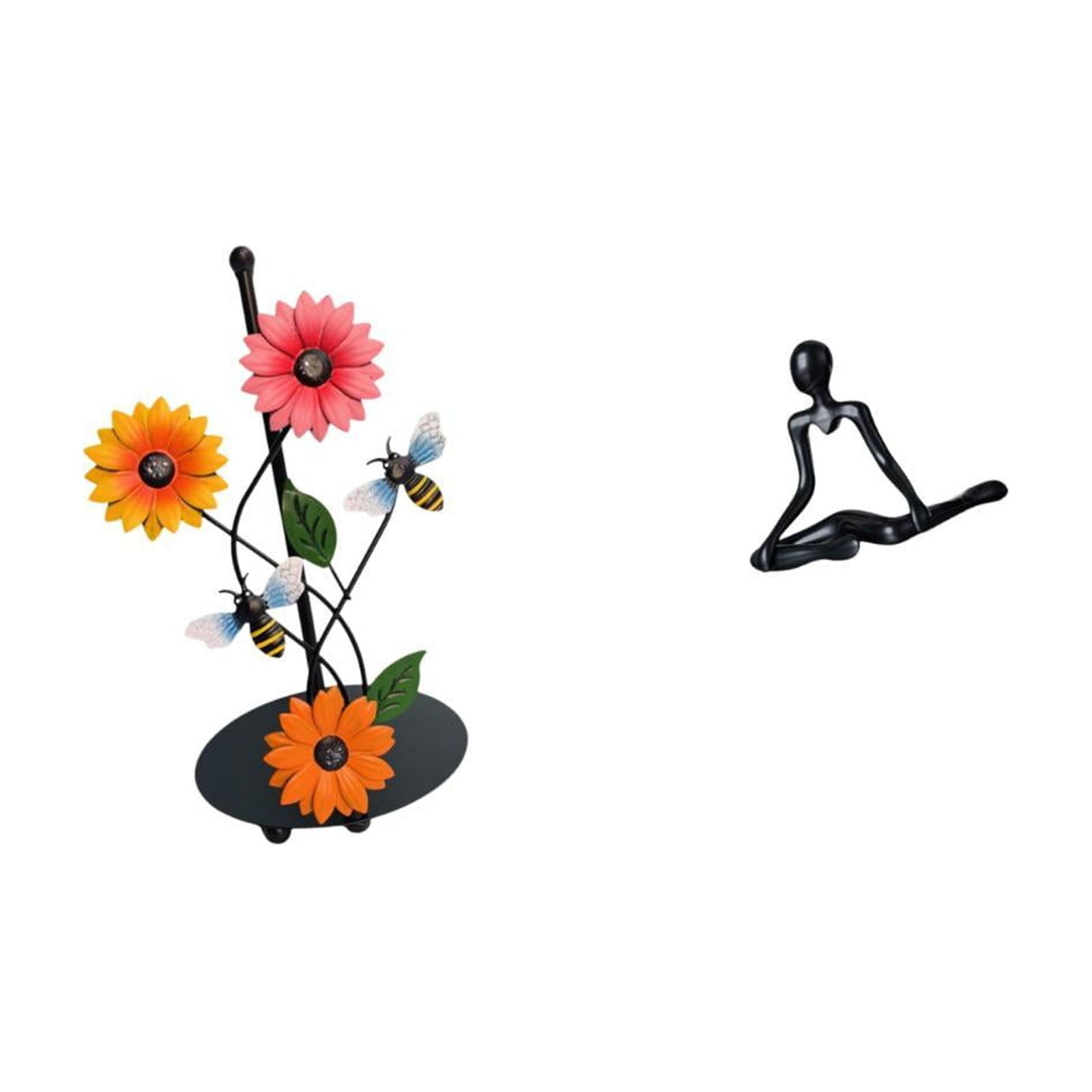 Fiocias Thinker Paper Towel Holder Dispenser Non Slip Vertical Tissue Holder Rack Decorative Figurine Unique Creative Abstract Sculpture Desktop Ornament for