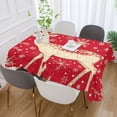 thumbnail image 5 of BZSMCE Square Tablecloth Gold Reindeer and Snowflake Pattern Pattern Tableclothes, 5 of 9