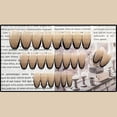 thumbnail image 2 of Presione sobre las uñas Uñas acrílicas francesas de longitud media Uñas postizas de ataúd Puntas de uñas negras Uñas de cubierta completa desnuda (negro). Nota: sin pegamento., 2 of 4