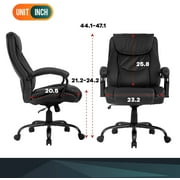 BestOffice 500lbs Wide Seat Ergonomic Office Chair, Big & Tall, PU Leather for Men, Women, Black