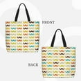 thumbnail image 4 of Sigee Colorful Mustache Print Large Capacity Zippered Tote Bag - Durable, Stylish and Versatile for Everyday Use, 4 of 9