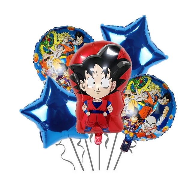 Linda serie Dragon Ball, vajilla para fiesta de cumpleaños, pancarta desechable, adorno para tarta, bandera colgante, globos de dragón, decoración de cumpleaños