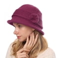 thumbnail image 2 of Dyfzdhu Mother's Day Woolen Hats for Women Fall Winter Warm Elegant Floral Knitted Bucket Hat, Mother's Day Gifts, 2 of 4