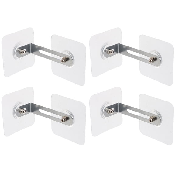 ibasenice 4Pcs Furniture Wall Anchors with Adhesive Stainless Steel for Home Anti Tip Safety